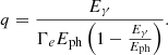 Mathematical equation: $$ \begin{aligned} q = \frac{E_{\gamma }}{\Gamma _{e}E_{\rm ph} \left(1-\frac{E_{\gamma }}{E_{\rm ph}}\right)}. \end{aligned} $$
