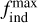 Mathematical equation: $\[f_{\text {ind}}^{\text {max}}\]$