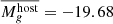 Mathematical equation: $ \overline{M_g^{\mathrm{host}}}=-19.68 $