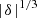 Mathematical equation: $ |\hskip 1pt\delta\hskip 1pt |^{1/3} $