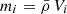 Mathematical equation: $ m_i = \bar{\rho}\,V_i $