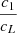 Mathematical equation: $ \dfrac{c_1}{c_L} $