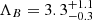 Mathematical equation: $ \Lambda_B = 3.3^{+1.1}_{-0.3} $