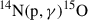 Mathematical equation: $ \rm ^{14}N(p,\gamma)^{15}O $