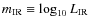 $m_{\rm IR}\equiv\log_{10} L_{\rm IR}{}$