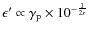 $\epsilon'\propto \gamma_{\rm p}\times 10^{-\frac{1}{2r}}$