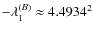 $-\lambda_1^{(B)}\approx 4.4934^2$