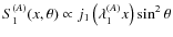 $S_1^{(A)}(x,\theta)\propto j_1\left(\lambda_1^{(A)}x\right)\sin^2\theta$