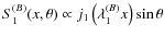 $S_1^{(B)}(x,\theta)\propto j_1\left(\lambda_1^{(B)}x\right)\sin\theta$