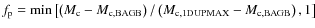 $f_{{\rm p}}=\min\left[\left(M_{{\rm c}}-M_{{\rm c,BAGB}}\right)/\left(M_{{\rm c,1DUPMAX}}-M_{{\rm c,BAGB}}\right),1\right]$