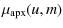 $\displaystyle \mu_{\rm apx} (u,m)$