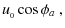 $\displaystyle u_{_0} \cos \phi_a ~ ,$