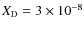 $X_{\rm D}=3\times 10^{-8}$